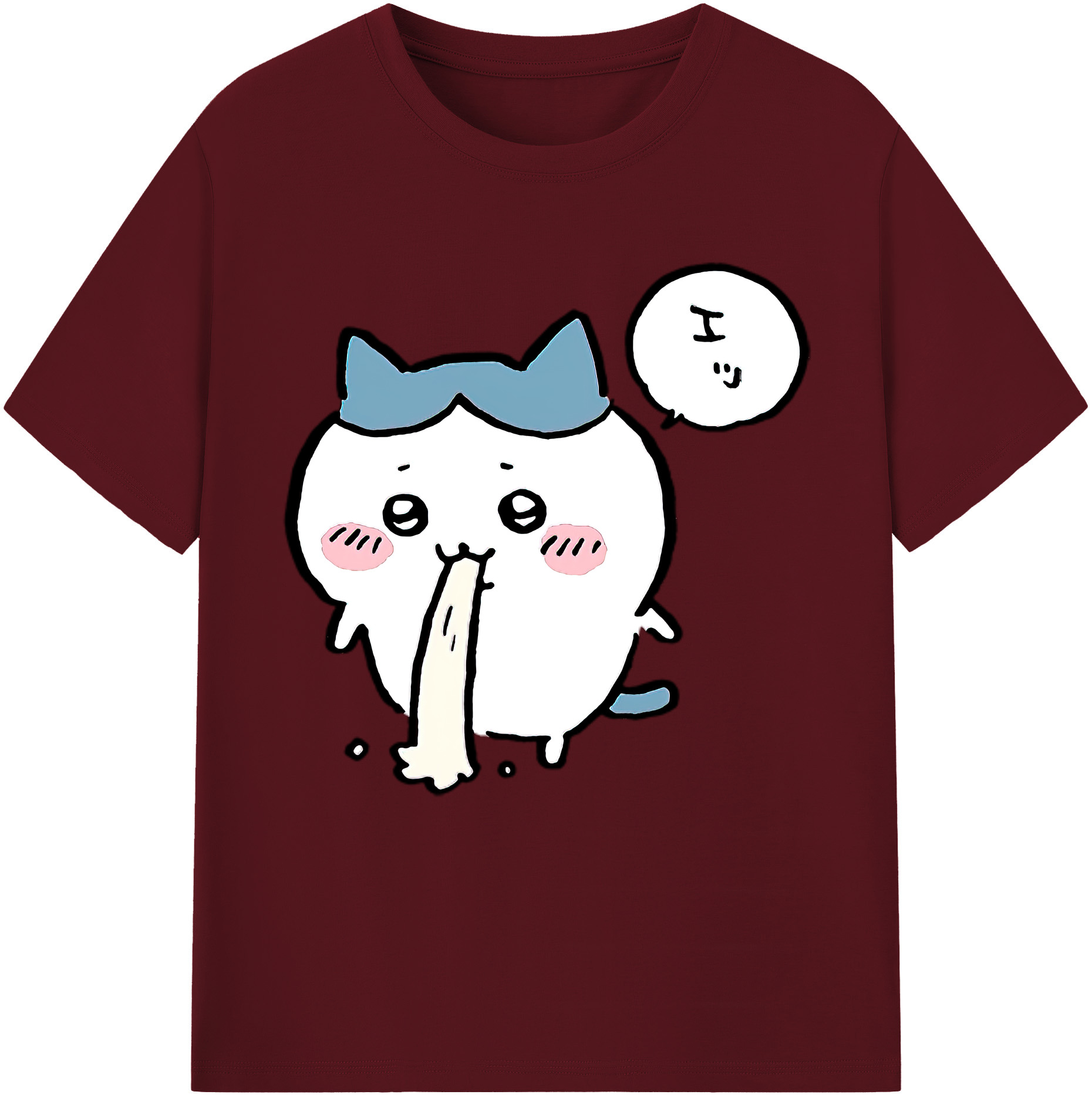 （画像用） ちいかわ ハチワレ Chii-kawa hachiware 綿100％半袖Tシャツ（フロントプリント）